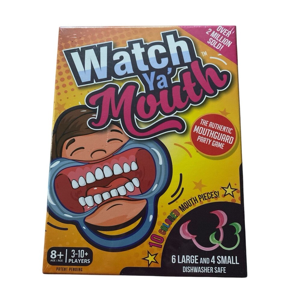 New Sealed Box Watch Ya' Mouth Game with 10 Mouth Openers( 6 Large And 4 Small)